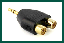 Male 1/8 Stereo/2 Female RCA Adapter